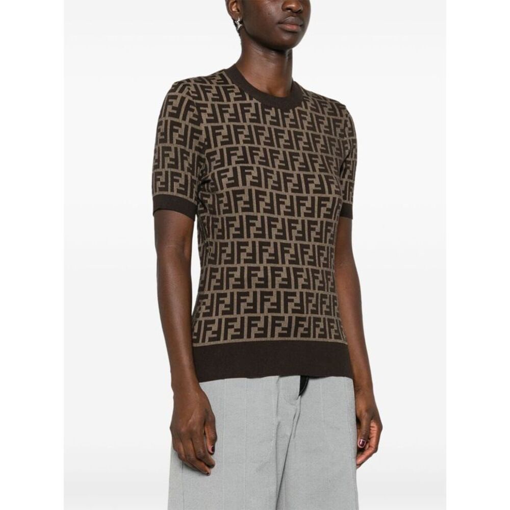 Fendi Women Ff Short Sleeved Cotton Jumper - Picture 5 of 7